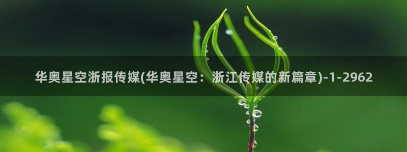 星空传媒 郝彬：华奥星空浙报传媒(华奥星空：浙江传媒的新篇章)